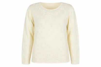 Womens UK Size L Fay Louise Beige Pullover Jumper