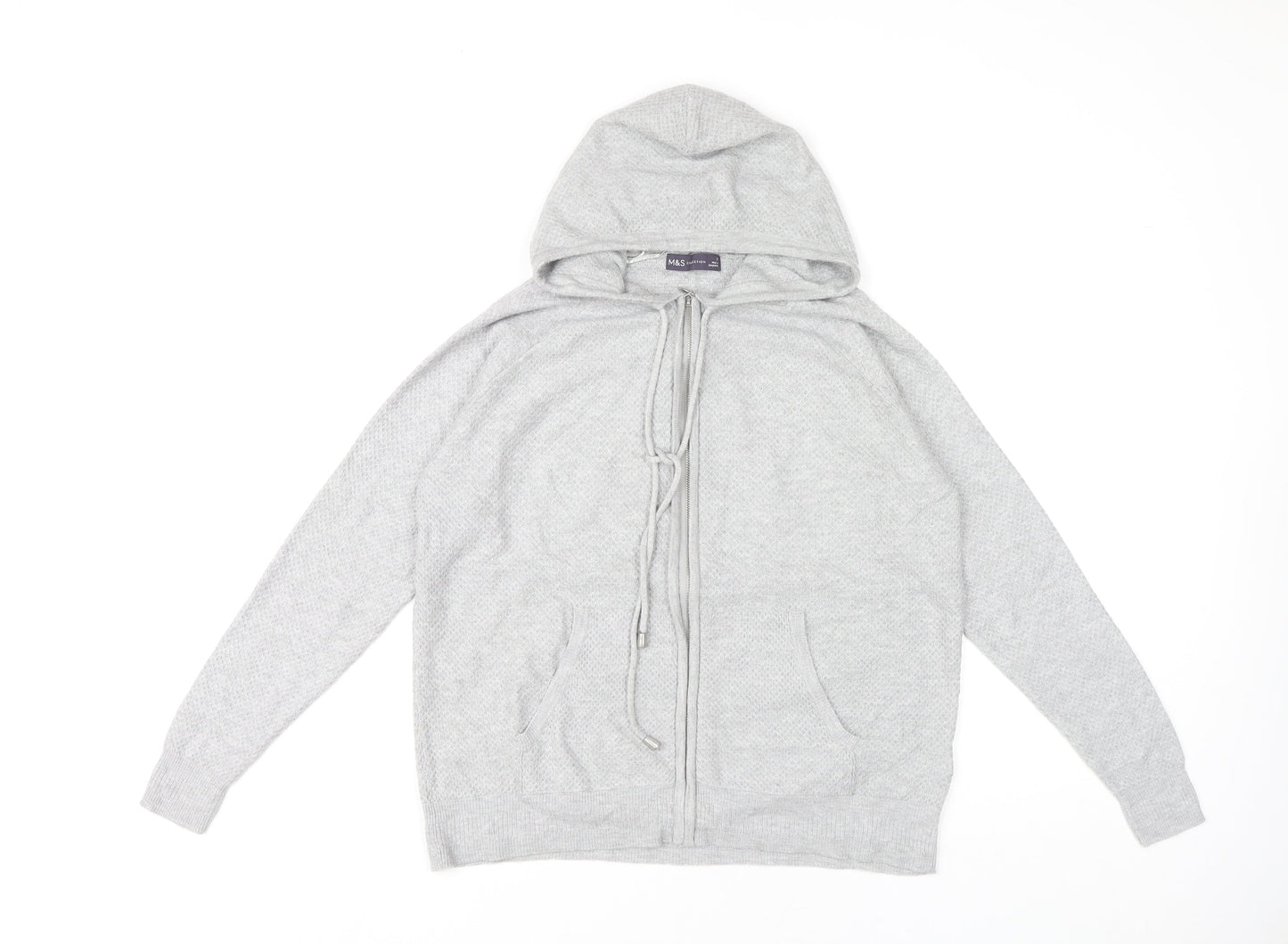 Womens UK Size S Marks and Spencer Grey Full Zip Hoodie