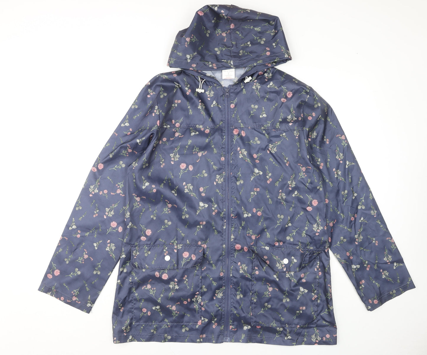 Womens UK Size M Anne De Lançay Blue Rain Coat