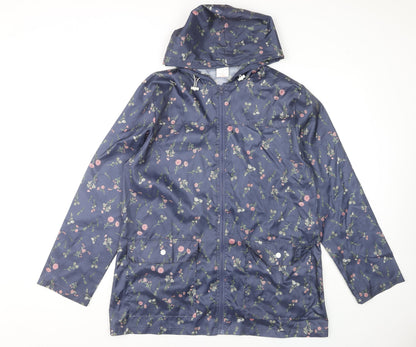 Womens UK Size M Anne De Lançay Blue Rain Coat