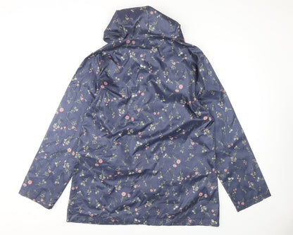 Womens UK Size M Anne De Lançay Blue Rain Coat
