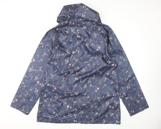 Womens UK Size M Anne De Lançay Blue Rain Coat