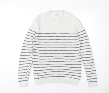 Next Men's Grey Striped Pullover M
