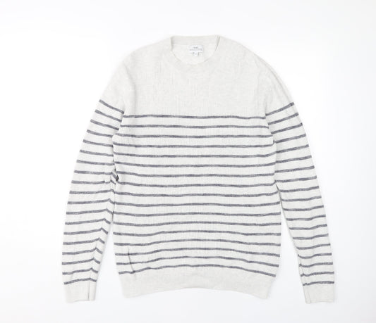 Next Men's Grey Striped Pullover M