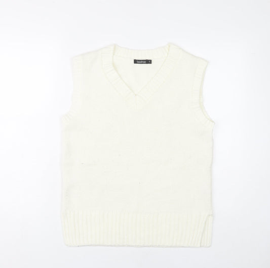 Boohoo Women's White Acrylic Vest S