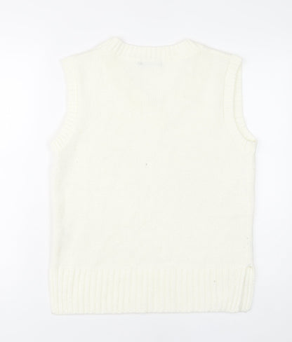 Boohoo Women's White Acrylic Vest S