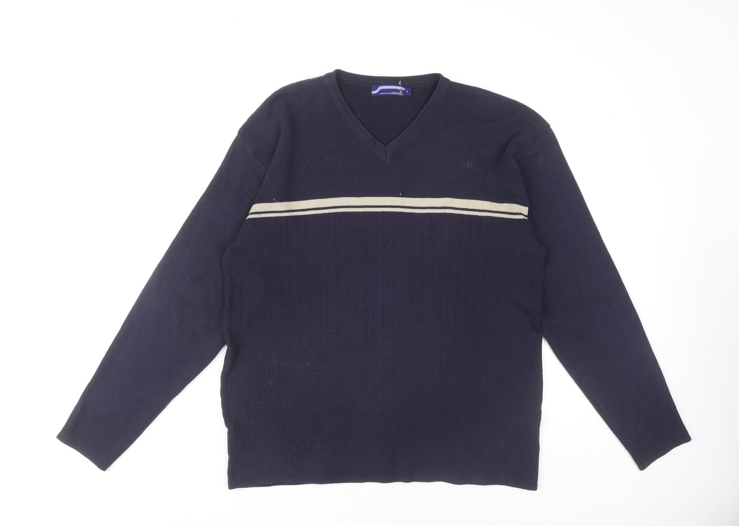 Innocenti Mens Blue V-Neck Pullover Jumper L