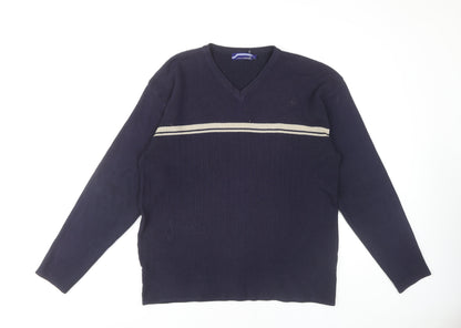 Innocenti Mens Blue V-Neck Pullover Jumper L