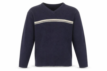 Front view of Innocenti men’s blue v-neck jumper l