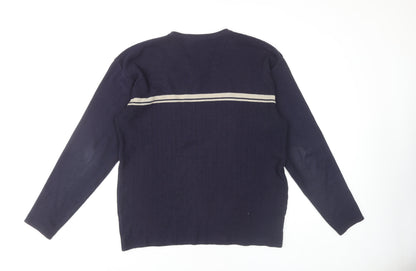 Innocenti Mens Blue V-Neck Pullover Jumper L