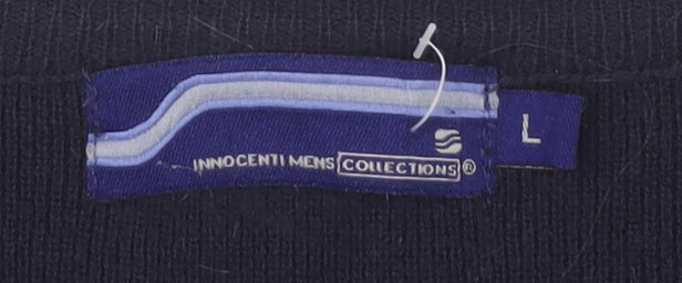Innocenti Mens Blue V-Neck Pullover Jumper L