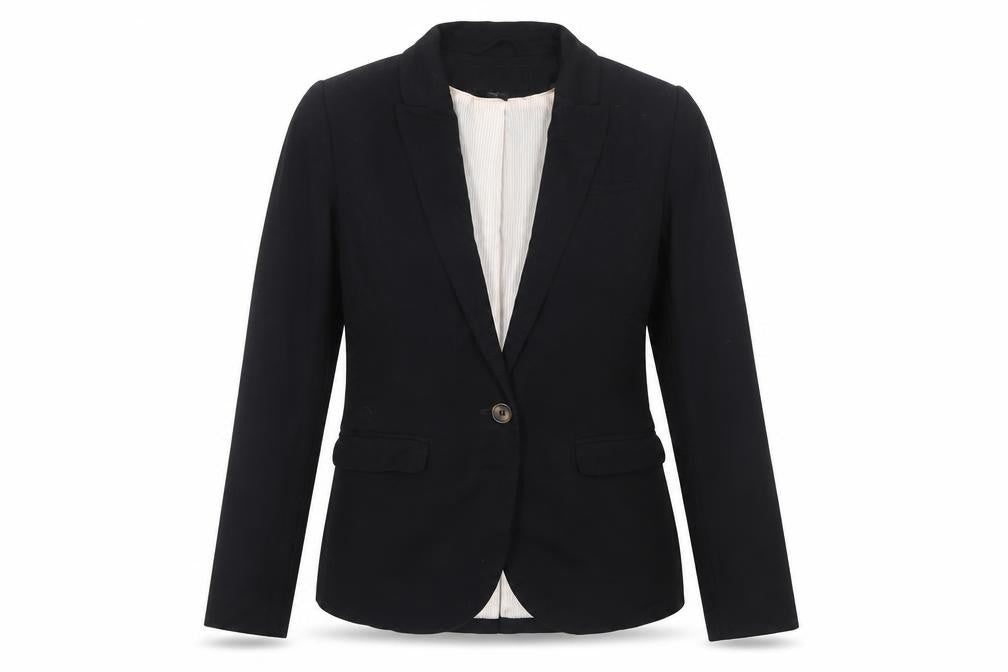 Front view of H&M Women’s Black Blazer, size UK 8, Business Fashion