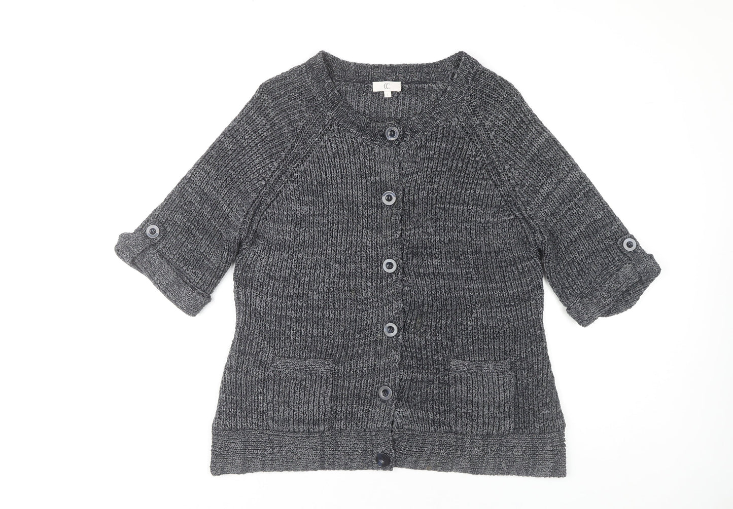 Womens UK Size L CC Grey Cardigan Jumper
