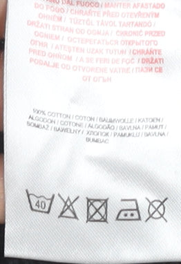 Dissident Men's Black Striped Cotton Pullover Jumper L