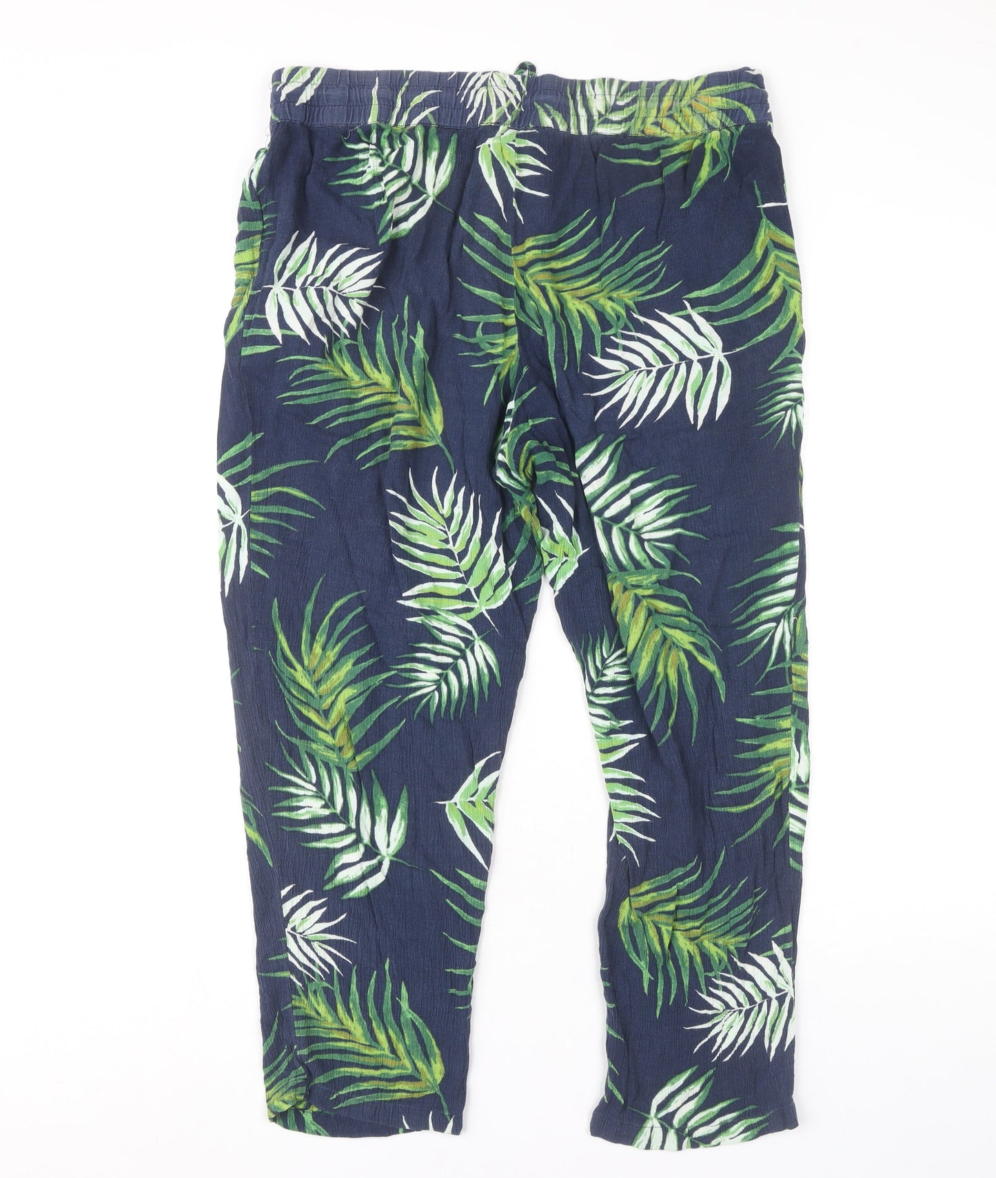 Womens UK Size 14 Marks and Spencer Regular Fit Cropped Multicoloured Trousers