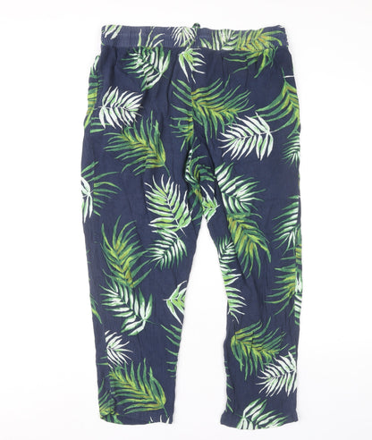 Womens UK Size 14 Marks and Spencer Regular Fit Cropped Multicoloured Trousers