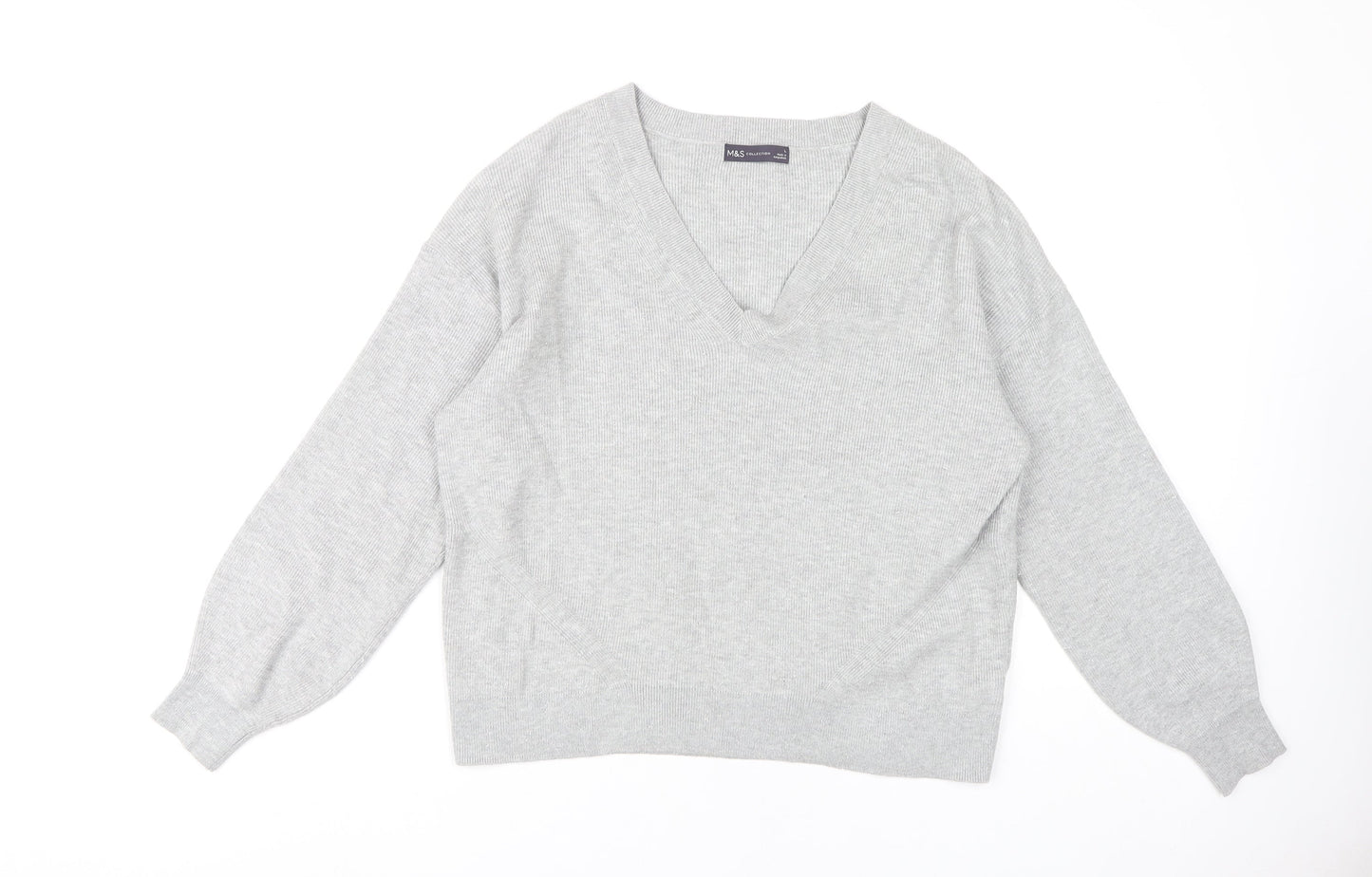 Womens UK Size L Marks and Spencer Grey Pullover Jumper