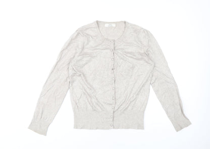 Womens UK Size 12 Marks and Spencer Beige Cardigan Jumper