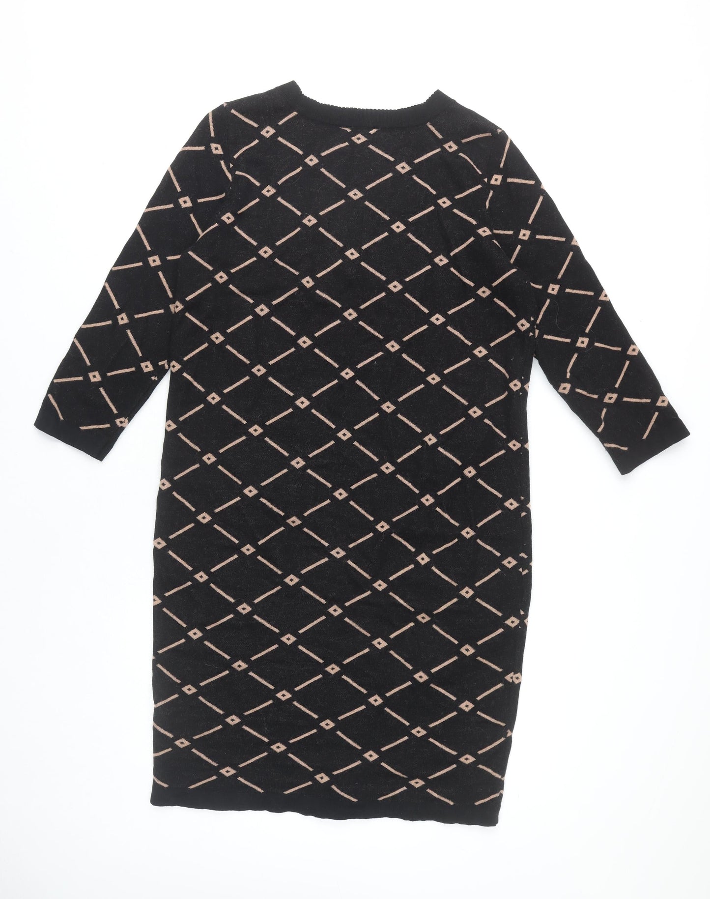 Zilch Women's Black Geometric Shift Dress L