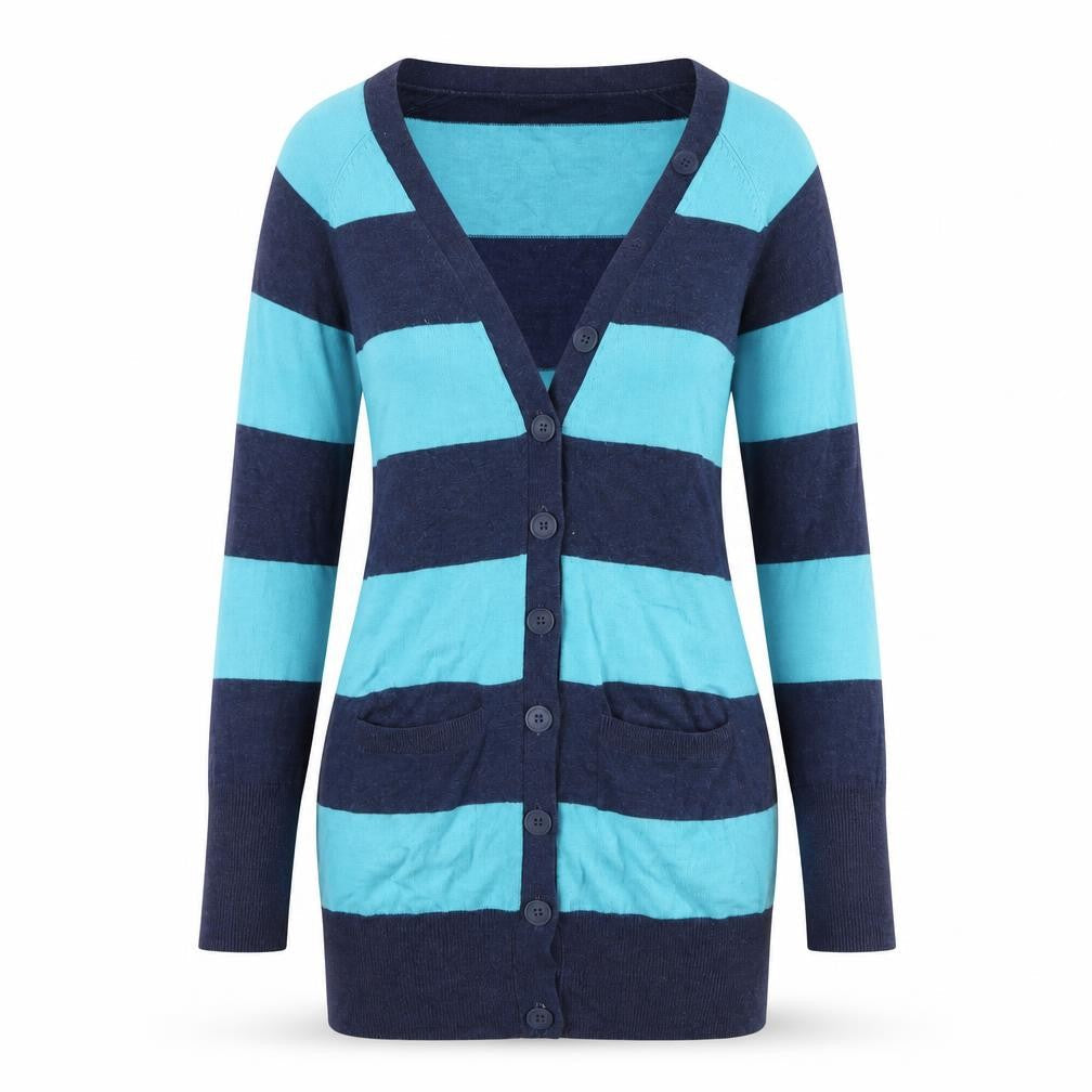Front view of Marks & Spencer Women's Striped Cardigan UK 8