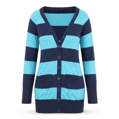 Front view of Marks & Spencer Women's Striped Cardigan UK 8