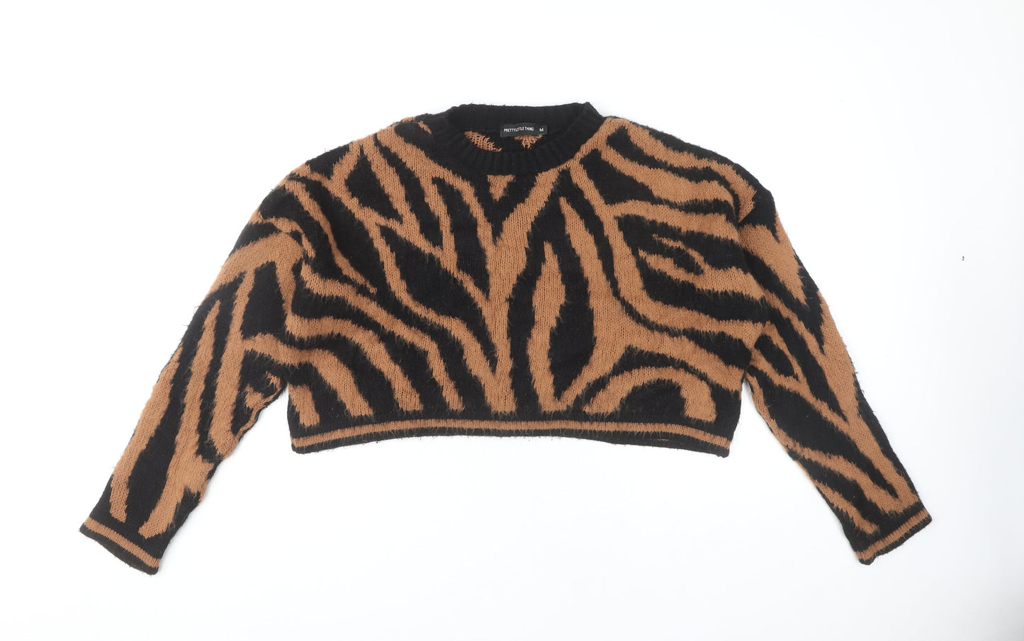 Womens UK Size M PRETTYLITTLETHING Brown Pullover Jumper