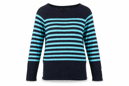 525 America Women's Blue Striped Pullover Jumper Size 14