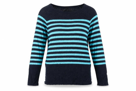 525 America Women's Blue Striped Pullover Jumper Size 14