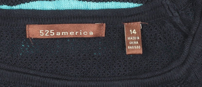 525 America Women's Blue Striped Pullover Jumper Size 14