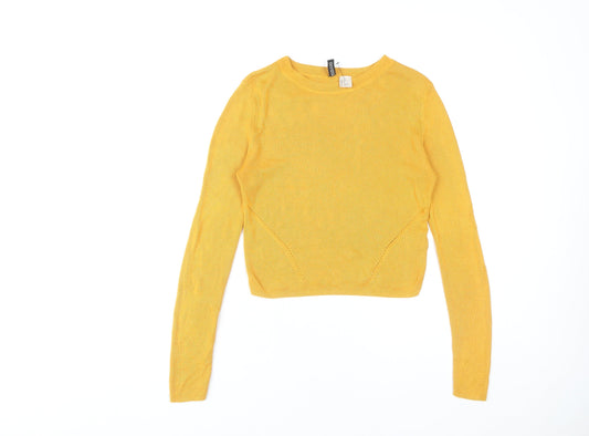 H&M Women’s Yellow Pullover Jumper, Size 12