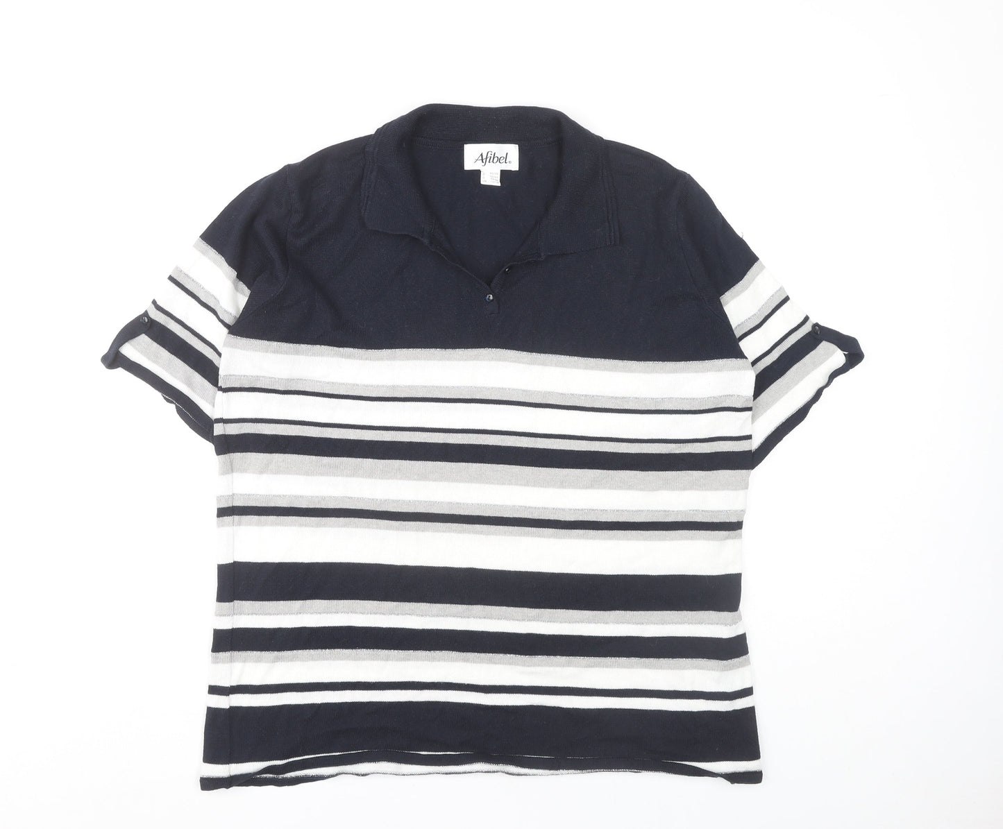 Womens UK Size 16/18 Afibel Multicoloured Basic Polo