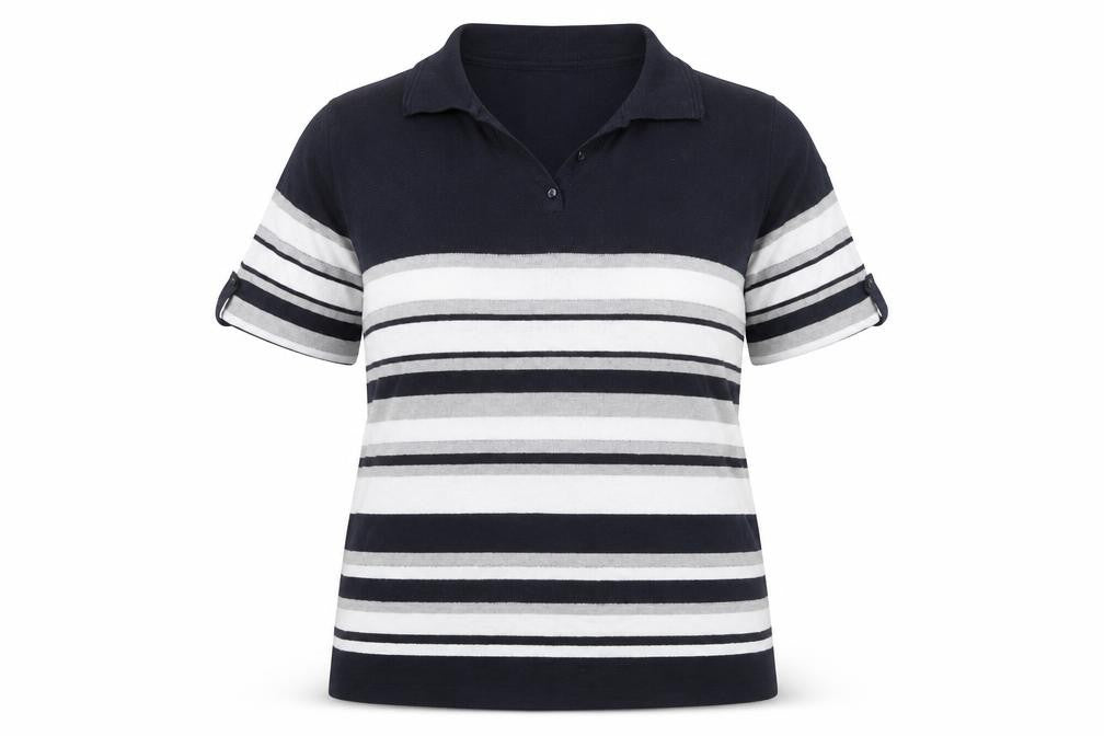 Womens UK Size 16/18 Afibel Multicoloured Basic Polo