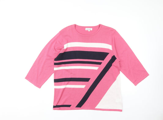Womens UK Size L Fay Louise Pink Pullover Jumper