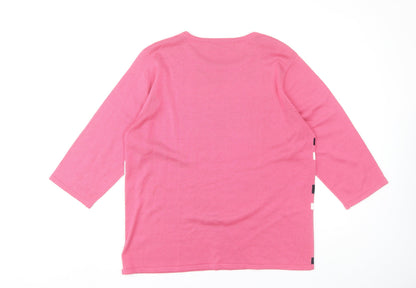Womens UK Size L Fay Louise Pink Pullover Jumper