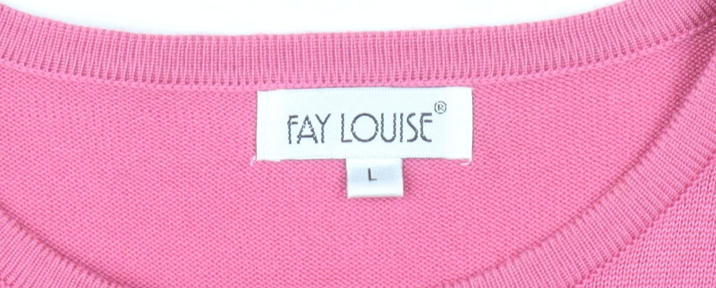 Womens UK Size L Fay Louise Pink Pullover Jumper