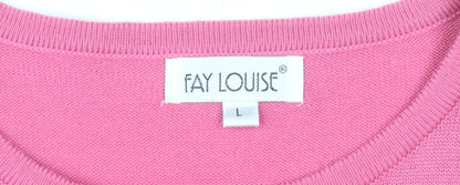 Womens UK Size L Fay Louise Pink Pullover Jumper