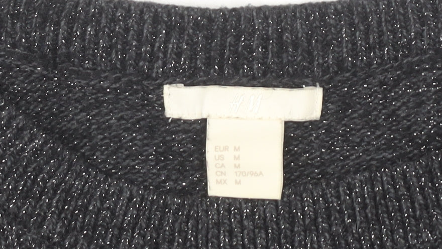 Womens UK Size 12 H&M Black Pullover Jumper