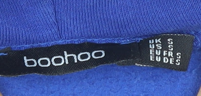 Boohoo Women's Blue Pullover Hoodie, Size S, Casual Comfort