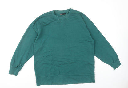 Zara Women's Green Pullover Sweatshirt Size 8