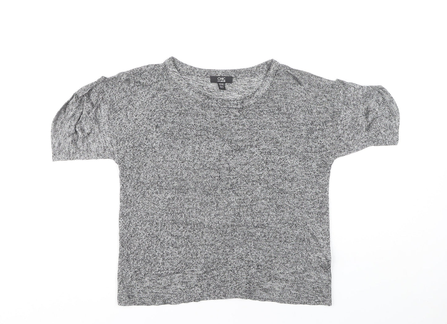 Chic by Jacob Women's Grey Knit T-Shirt XS