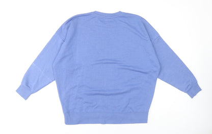 New Look Women's Blue Sweatshirt, Size S, Crew Neck
