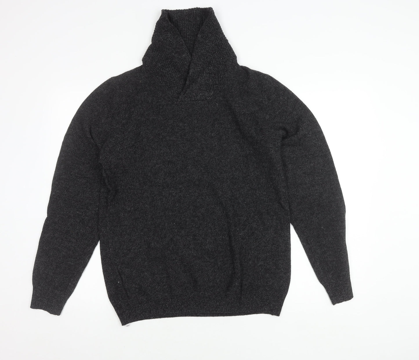 H&M Men’s Grey High Neck Knit Jumper Size M