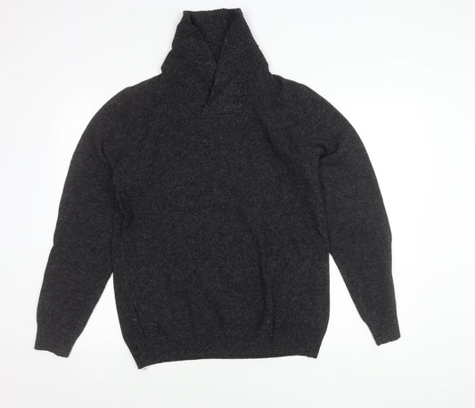 H&M Men’s Grey High Neck Knit Jumper Size M