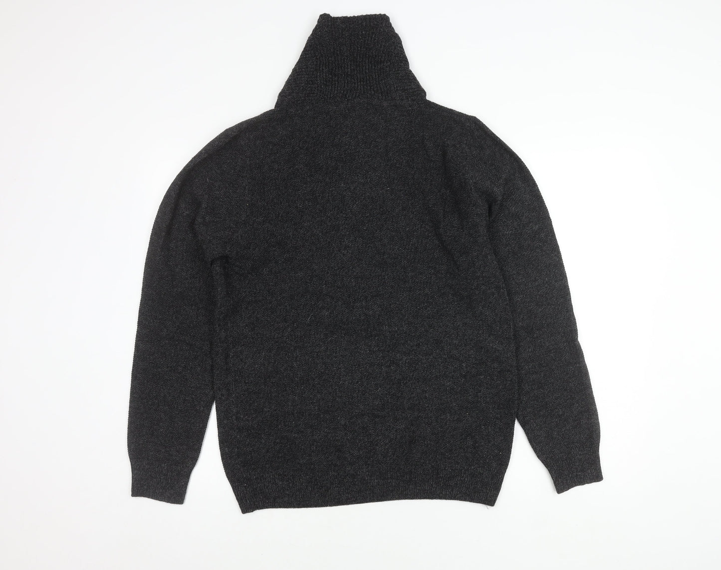 H&M Men’s Grey High Neck Knit Jumper Size M