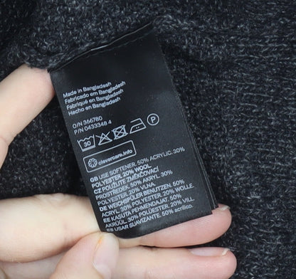 H&M Men’s Grey High Neck Knit Jumper Size M