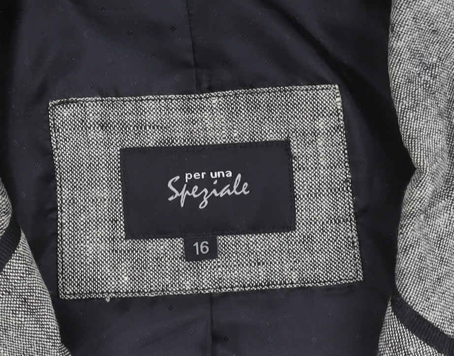 Marks and Spencer Women's Grey Suit Jacket Size 16