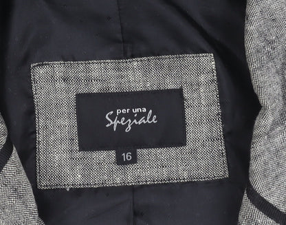 Marks and Spencer Women's Grey Suit Jacket Size 16