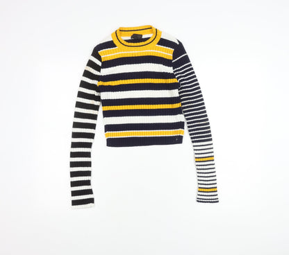 Topshop Women's Multicoloured Stripe Knit Jumper Size 12