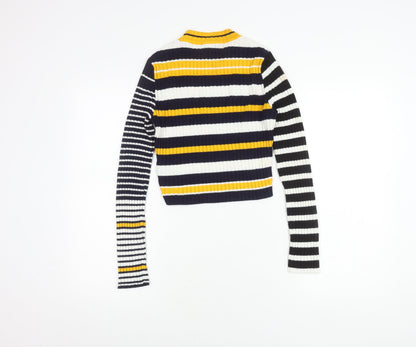 Topshop Women's Multicoloured Stripe Knit Jumper Size 12