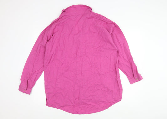 Nutmeg Women's Pink Linen Button-Up Shirt Size 12